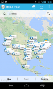 Primary map view pressureNET 4 beta